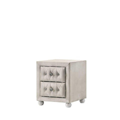 Neptune Beige Fabric Nightstand