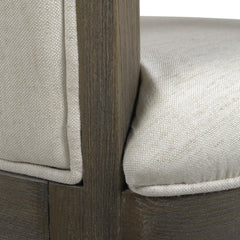 Apollo 31i" Swivel Bar Stool with Armrests, Natural White Linen