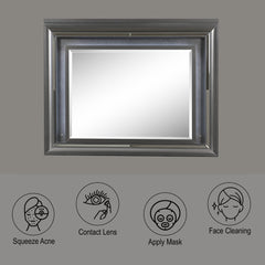 Armageddon Metallic Gray Finish Mirror W/Led
