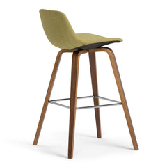Aura 28 inch Seat Height Bentwood Counter/Bar Height Stool in Acid Green Linen Look Fabric (Set of 2)