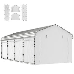 Carport Replacement Sidewall Panel for 10' x 15' Carports, UPF50+ Waterproof Replacement Side Wall Cover, White