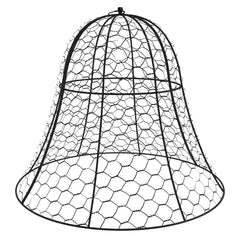 6 Pack Garden Cloches for Plants, 16" x 13" Metal Crop Cage, Plant Cages to Keep Animals Out, Black