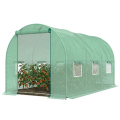 15' x 6' x 7' Outdoor Portable Walk-In Greenhouse with Windows