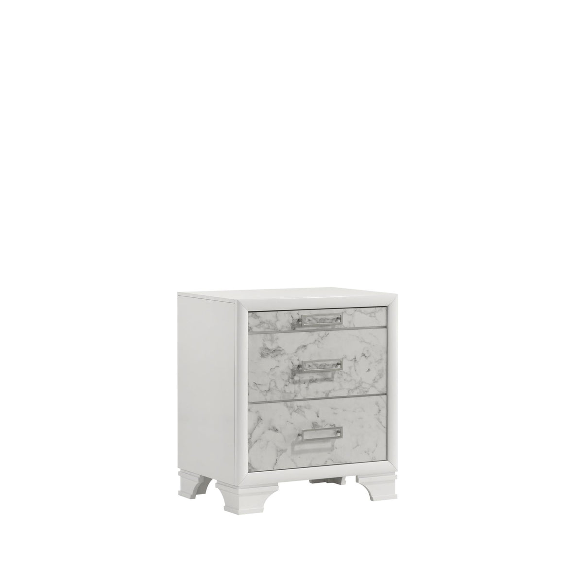 Hector Modern Style Nightstand Made with wood in White