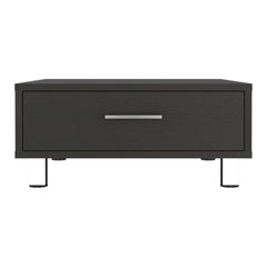 Odyssey Coffee Table, One Drawer, Four Legs -Black