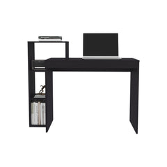 Wide Classic Writing Desk with 4 Side Open Shelves for a Bookcase and, Simple Work Top Surface, Modern Home Office Computer Desk.