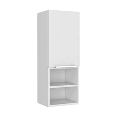 Display Cabinet Hazelton, Open and Interior Shelves, White Finish