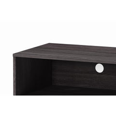 Tale TV Stand for TVs up to 63", with 2 Storage Shelves& 1 Cabinet, Modern Entertainment Centre for TV in Living Room in Dark Gray + White