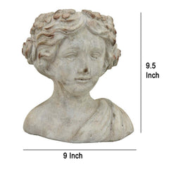 Accent Planter, Italian Style Female Bust Sculpture Ivory Terracotta