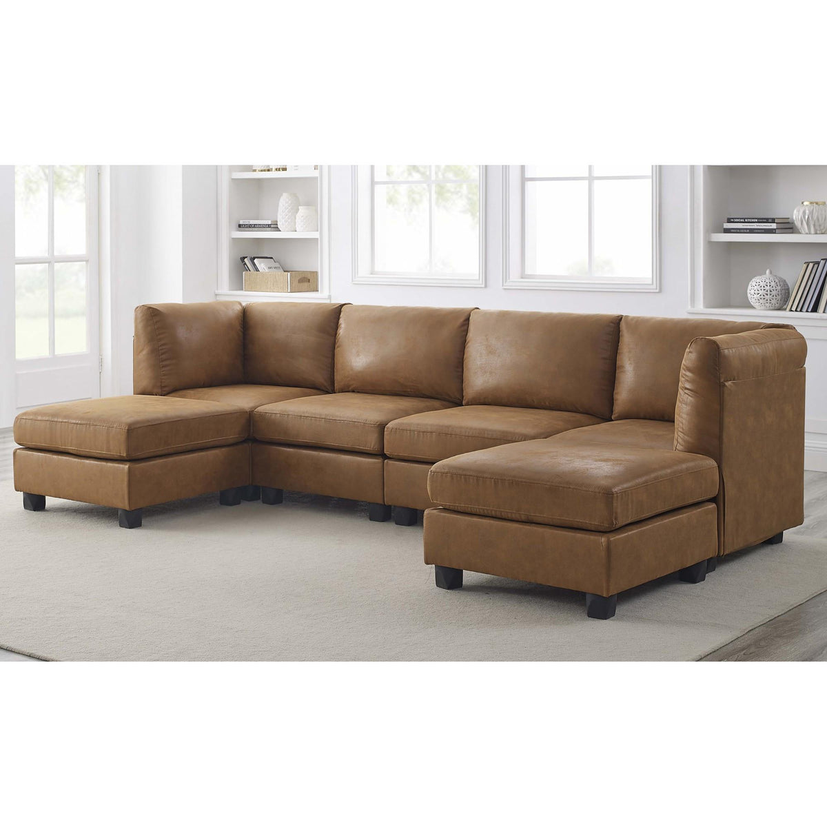 Faux Leather Modular Sectional
