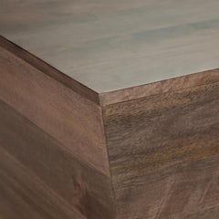 Myth 28 inch Wide Solid Mango Wood Square Coffee Table in Dark Brown