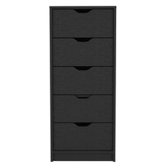 Utopia 5 Drawers Tall Dresser, Pull Out System -Black