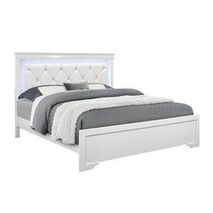 CHRONICLE WHITE QUEEN BED WITH LED