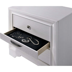 Contemporary White 1pc Nightstand Nickle round Knob Handles English Dovetails Hidden Drawer Bedside Table