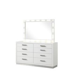 Aphrodite Modern Style 8-Drawer Dresser Made with Wood in Milky White