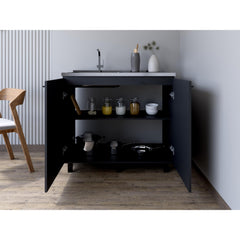 Millennium Sink Cabinet Burwood, Kitchen, Black
