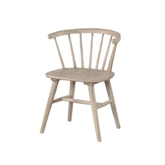 Mid-Century Modern Style 2pc Dining Chair Shaker Legs Molded Seat Spindle Back Natural Oak Finish Dining Room