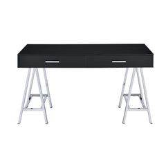 Aura Black High Gloss & Chrome Finish Writing Desk