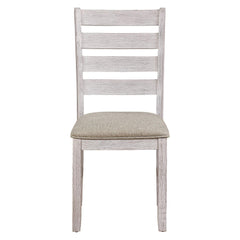 Eternity Dining Room Side Chairs 2pc Set Grayish White Finish Upholstered Seat Transitional Design Furniture