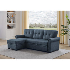 86" Linen Blend Upholstered Sleeper Sofa