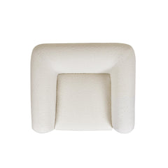 Vista 44" Sherpa Arm Chair, Ivory White Boucle