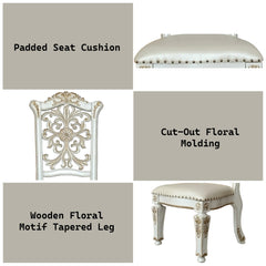 Eternity Synthetic Leather & Antique Pearl Finish Side Chair (Set of 2)