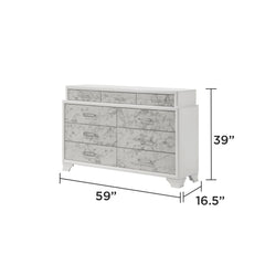 Hector Modern Style Dresser Made with wood in White(Includes Dresser Only)