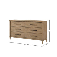 Eternity 6 Drawer Dresser Sand Finish