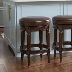 Sanctuary Wood Backless Counter-Height Swivel Barstool, 1PC