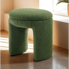 Round Top 1pc Accent Stool Contemporary Green Finish Bench Design Primary Living Room