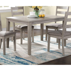 Classic Stylish Natural Finish 5pc Dining Set Kitchen Dinette Wooden Top Table and Chairs Cushions Seats Ladder Back Chair Dining Room