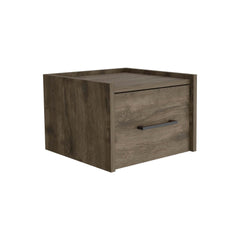 Orion Floating Nightstand , End Table, Side Table Wall-Mounted Single Drawer Design with Handle- Dark Brown - Bedroom