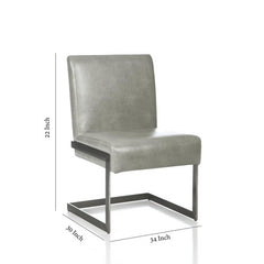 Agamemnon Upholstered with Dining Chair with Cantilever Base, Set of 2, Gray