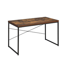 Industrial Style 1pc Writing Desk Wooden Weathered Oak Finish Black Metal Frame Laptop Table Home Office Furniture