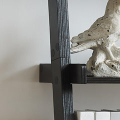 Bookcase ladder five shelf popular modern design multi-depth shelves with rounded shelf barrier corners
