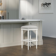 31"H Square Bar Stool, White, 1PC