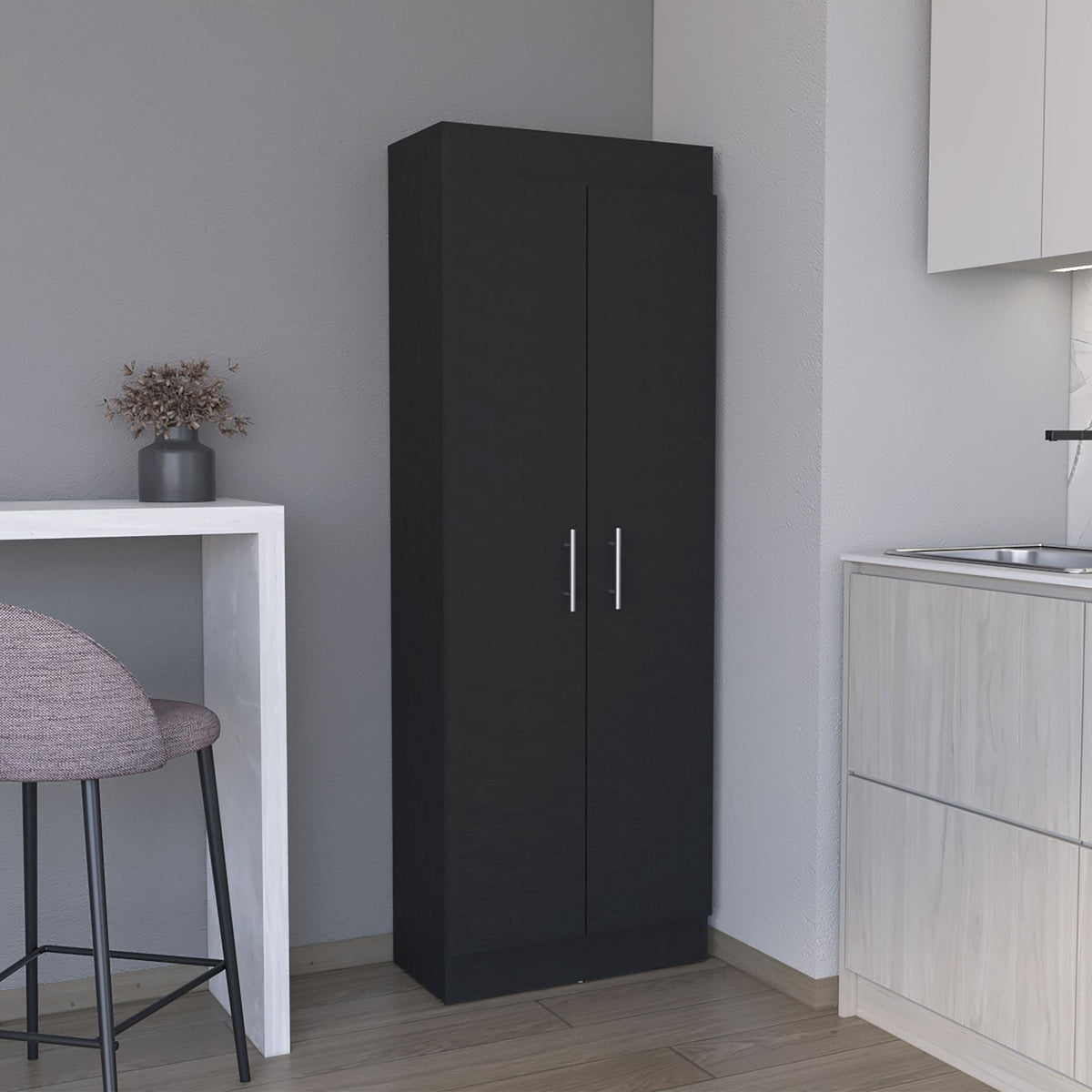 Pantry Cabinet Clinton, Kitchen, Black