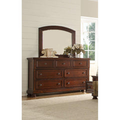 Iphigenia Transitional Style 7-Drawers Dresser with Metal Drawer Knobs Made with Wood in Dark Walnut