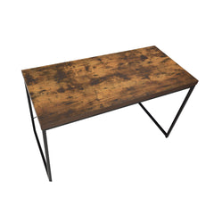 Museum Weathered Oak & Black Finish Writing Desk/Dressing Table/Game Table/Small Dining Table w/ Metal Legs