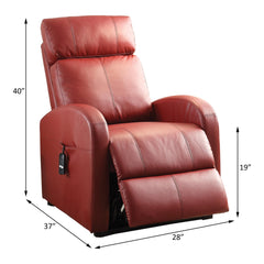 Rhea Red PU Recliner w/ Power Lift