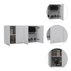 Halo Rectangle Four Swing Doors Wall Cabinet White