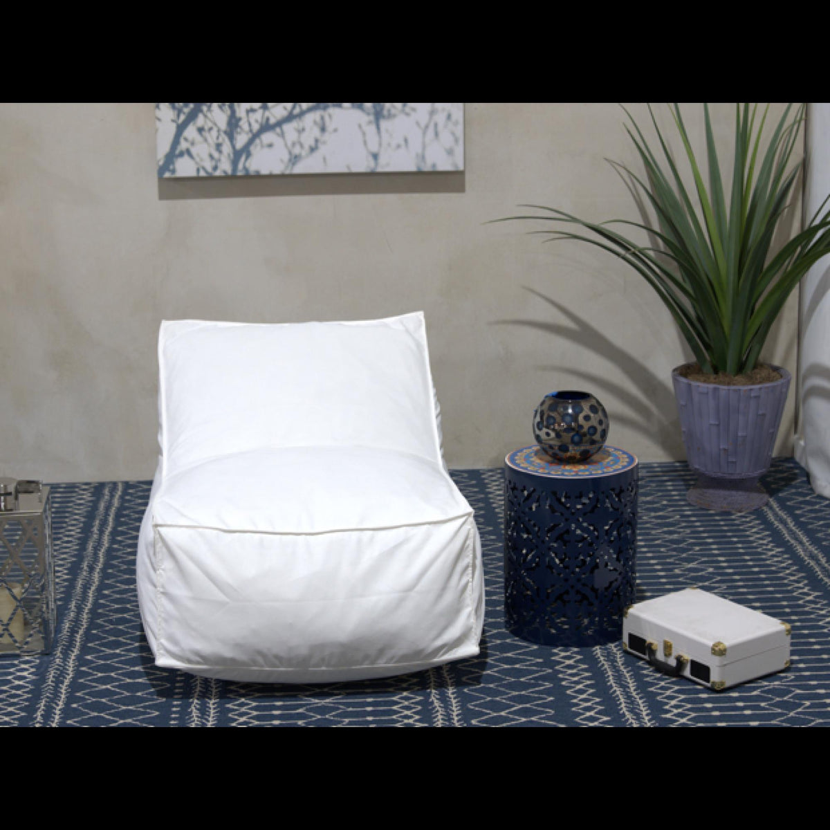 Athena 3 Ft. Water Resistant Fabric Bean Bag Chair, White