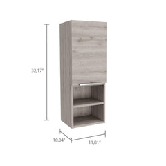 Legend Bathroom Cabinet, Two Interior Shelves, Two External Shelves, Single Door Cabinet -Light Gray