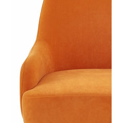 Red Orange Velvet Accent Chair, Modern Upholstered Armchair with Metal Legs, Comfy Side Chair for Living Room Bedroom