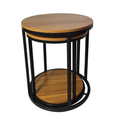 Contemporary Tables Made Of Metal And Solid Wood With Space Saving Design