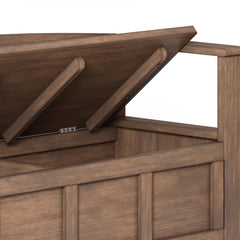 Showcase 48 inch Wide Solid Wood Entryway Storage Bench in Rustic Natural Aged Brown