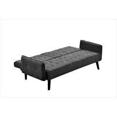 72" Sleeper Sofa Bed - Convertible Folding Backrest to Full Bed with Cup Holder & Drop-Down Table - Space Saving Linen Sofa for Small Spaces - Easy Assembly, Dark Grey