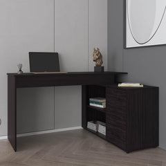 Galaxy L-Shape Home Office Desk, Studio, Bedroom, Library, Study Table, Work, Black