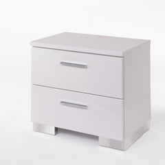 Theseus White & Chrome Leg Finish Nightstand