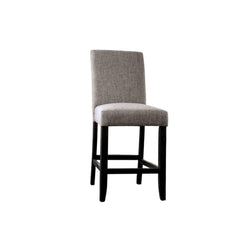 Rustic Style 2pc Counter Height Chair Padded Fabric Seat And Backrest Light Gray Finish Dining Room
